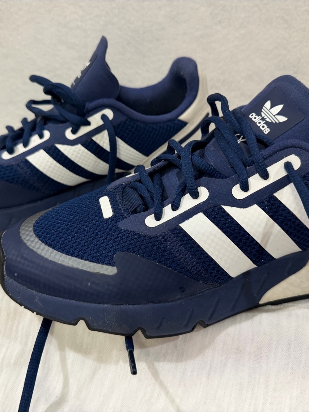 adidas Navy Blue and White Men's Athletic Shoes
